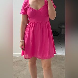 Babydoll Dress Hot Pink